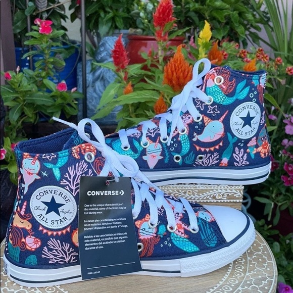 🧜‍♀️ 🐙 New Mermaid Under the Sea Converse 🐙 🦀 🐠 - Picture 1 of 12